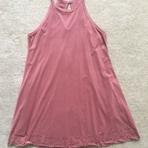 Suede Pink Francesca’s Scalloped Dress